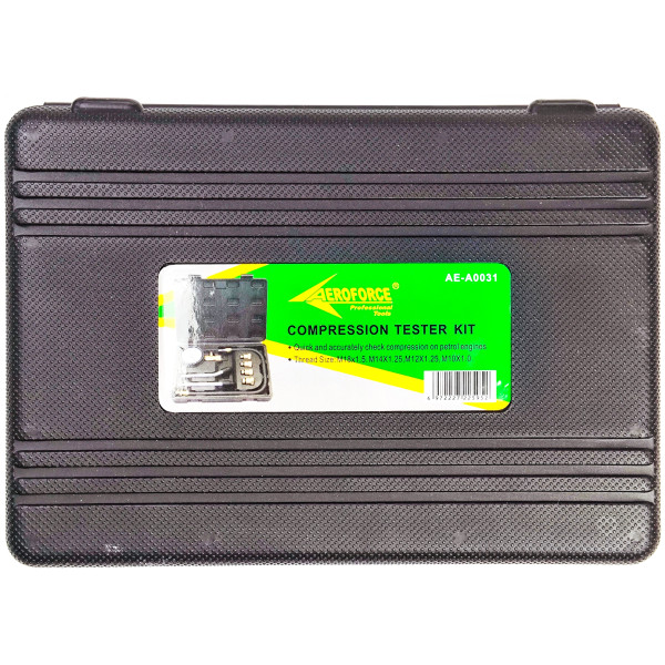 Компрессометр для бензиновых двигателей с удлинителем и переходниками Aeroforce AE-A0031