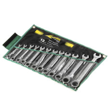 Набор ключей комбинированных с трещоткой 12 шт. на холсте (72 зуба) Aeroforce AE-G3312