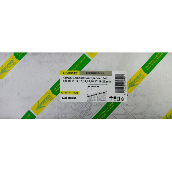 Набор комбинированных ключей 12 шт. на холсте (6-22 мм) Aeroforce AE-G5512