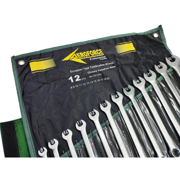 Набор комбинированных ключей 12 шт. на холсте (6-22 мм) Aeroforce AE-G5512