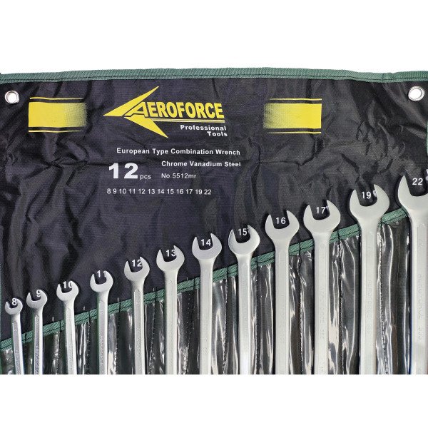 Набор комбинированных ключей 12 шт. на холсте (6-22 мм) Aeroforce AE-G5512