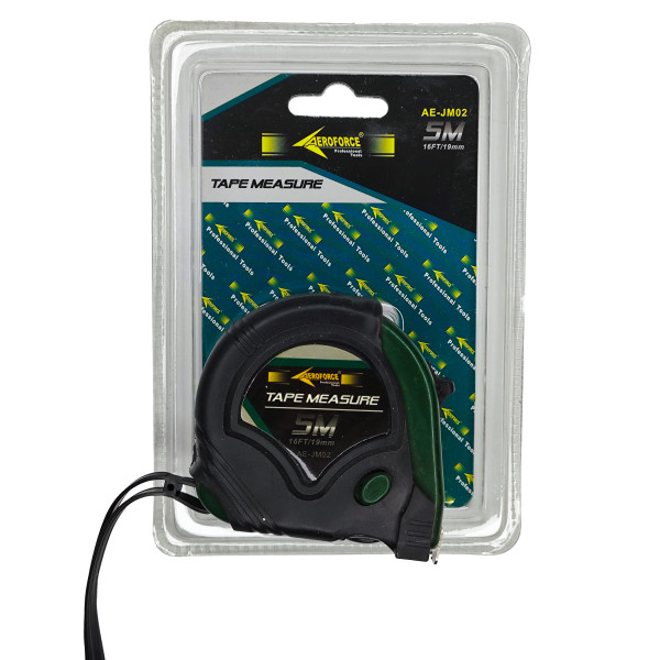Рулетка с фиксатором 5 м Aeroforce AE-JM02