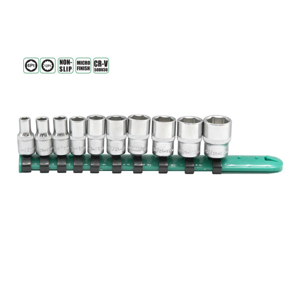 Набор головок 1/4' 10 ед. на планке Aeroforce AE-M0310-1