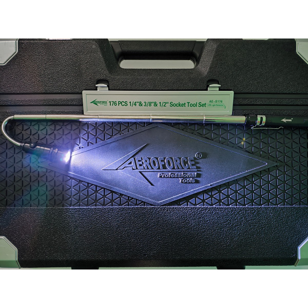 Набор профессиональных инструментов (1/2', 1/4', 3/8') 176 ед. Aeroforce AE-S176