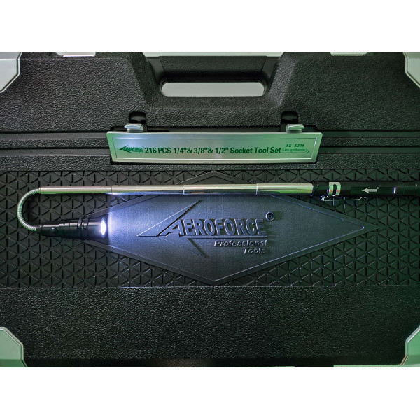 Набор профессиональных инструментов (1/2', 1/4', 3/8') 216 ед. Aeroforce AE-S216