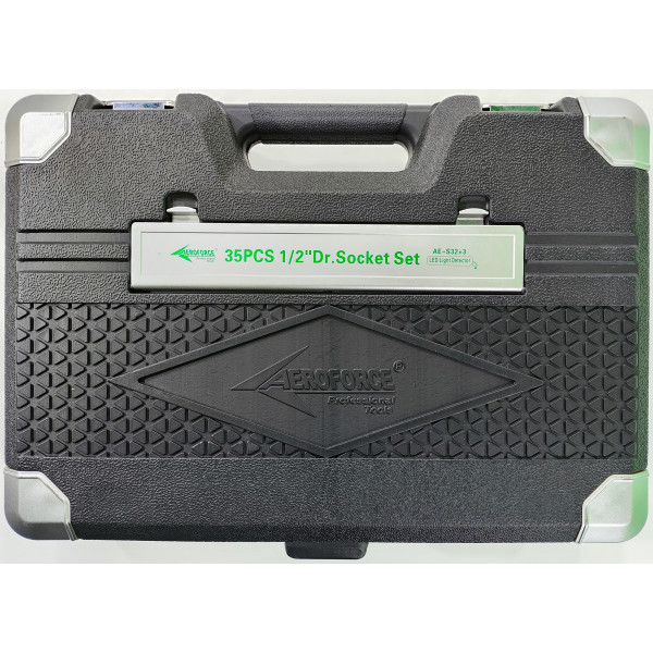 Набор профессиональных инструментов 1/2" (гл.8-32мм) 35 ед. Aeroforce AE-S32+3 