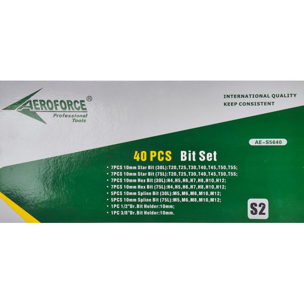 Набор бит 40 ед. (3/8', 1/2') Aeroforce AE-S5640