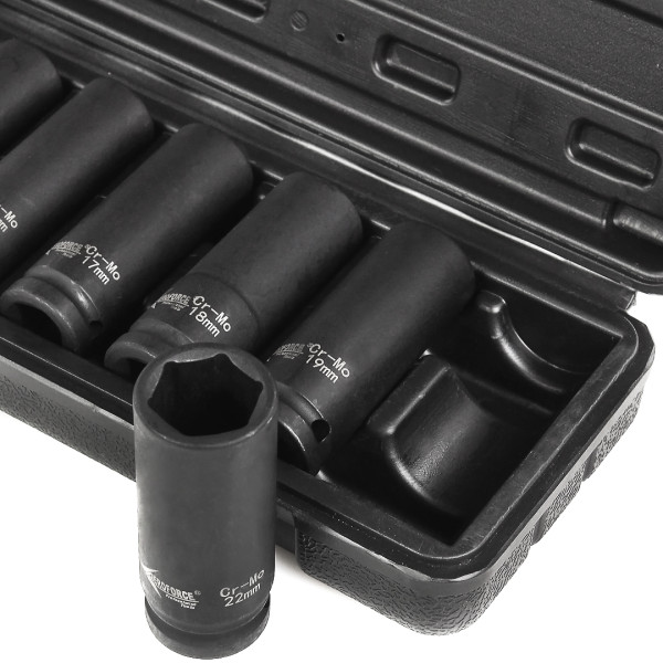 Набор ударных головок длинных 1/2' (10-22 мм) 9 ед. в кейсе Aeroforce AE-S6609