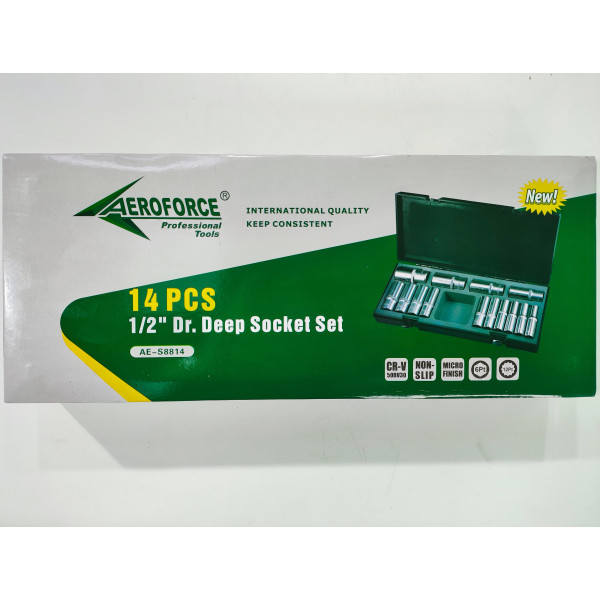 Набор головок длинных 1/2' (10-32 мм) 14 ед. Aeroforce AE-S8814