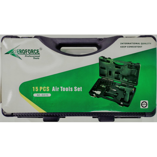Гайковерт пневматический 1/2' с набором головок (813 Нм, 7000 об/мин, 125 мм, 3 кг) Aeroforce AE-SQ15
