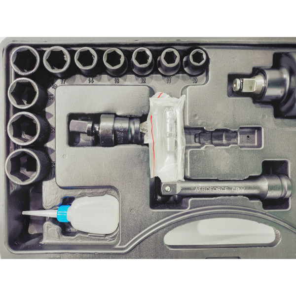 Гайковерт пневматический 1/2' с набором головок (813 Нм, 7000 об/мин, 125 мм, 3 кг) Aeroforce AE-SQ15