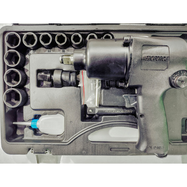 Гайковерт пневматический 1/2' с набором головок (813 Нм, 7000 об/мин, 125 мм, 3 кг) Aeroforce AE-SQ15
