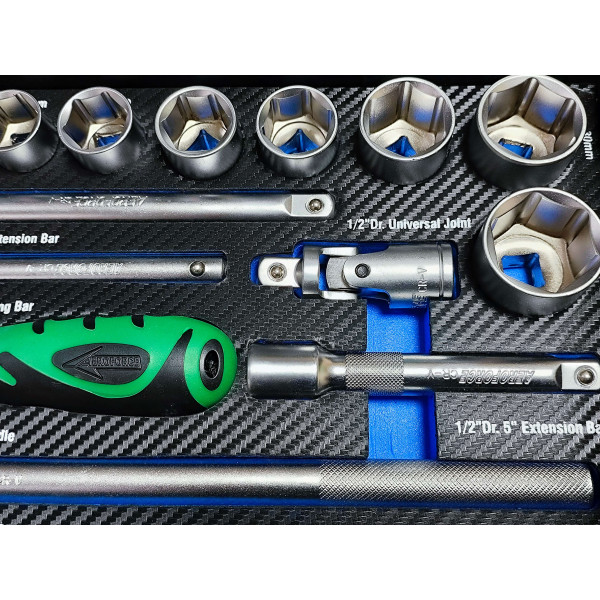 Набор профессиональных инструментов 1/2' (10-32 мм) 24 ед. Aeroforce AE-T24-1