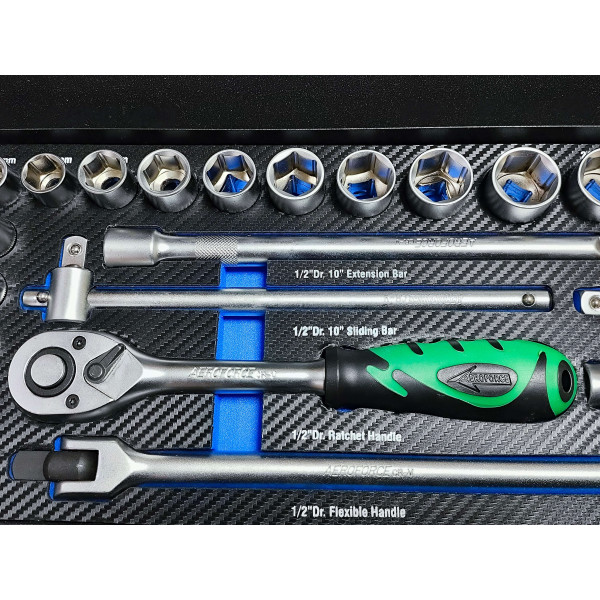 Набор профессиональных инструментов 1/2' (10-32 мм) 24 ед. Aeroforce AE-T24-1