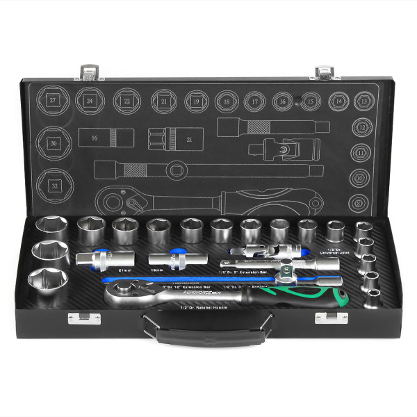 Набор профессиональных инструментов 1/2' (10-32 мм) 24 ед. Aeroforce AE-T24-2