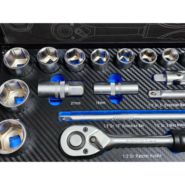 Набор профессиональных инструментов 1/2' (10-32 мм) 24 ед. Aeroforce AE-T24-2