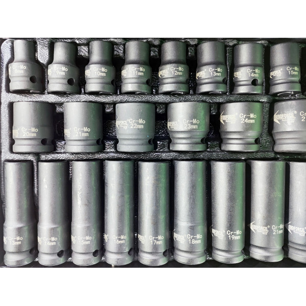 Набор ударных головок 1/2' (8-32мм) 35 ед. в кейсе Aeroforce AE-T35