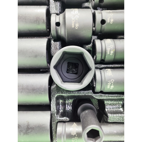 Набор ударных головок 1/2' (8-32мм) 35 ед. в кейсе Aeroforce AE-T35