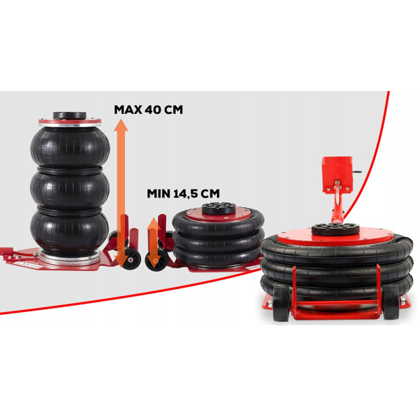Домкрат пневматический 3 тонны (145-400 мм. 3 подушки) Profline ES-3C