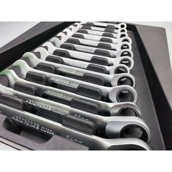 Набор ключей с трещоткой и шарниром 13 ед. (8-24 мм) Aeroforce AF-N3313-A