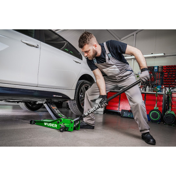 Домкрат подкатной низкопрофильный 3т 75-505мм в в кейсе Wuber W22003