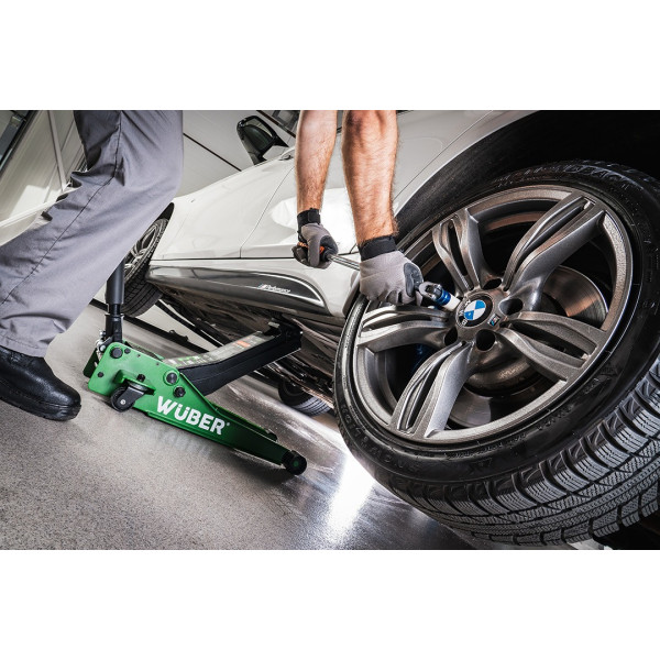 Домкрат подкатной низкопрофильный 3т 75-505мм в в кейсе Wuber W22003