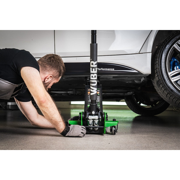 Домкрат подкатной низкопрофильный 3т 75-505мм в в кейсе Wuber W22003