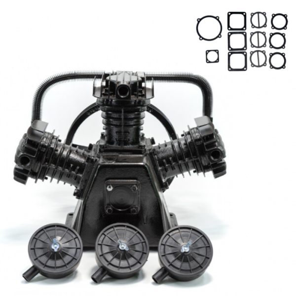 Компрессорный блок (головка компрессорная) W-образная чугунная 3-х цилиндровaя 650 л/мин 3кВт Profline 3065DLZ